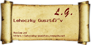 Lehoczky Gusztáv névjegykártya